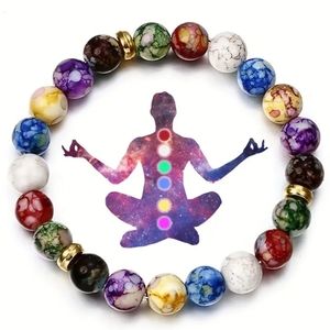 7 Chakra Stone Bracelet Yoga Balance Energy beads